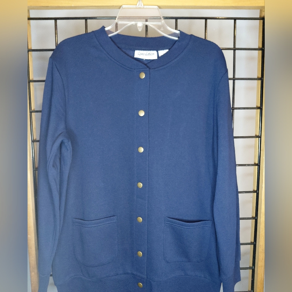 Speculation Navy Blue Button-Up Sweater – Effortless Everyday Style